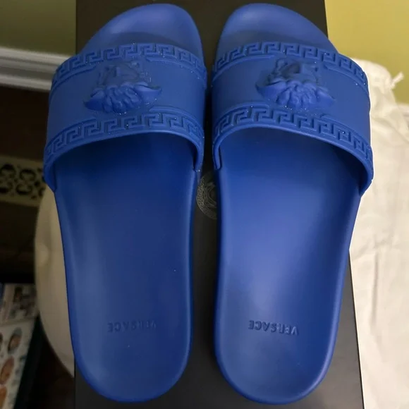 Versace Blue Slides - Picture 5 of 7